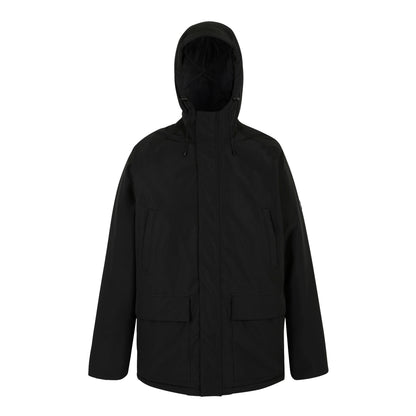 Black-Dark Grey - Front - Regatta Mens Savon Insulated Waterproof Jacket