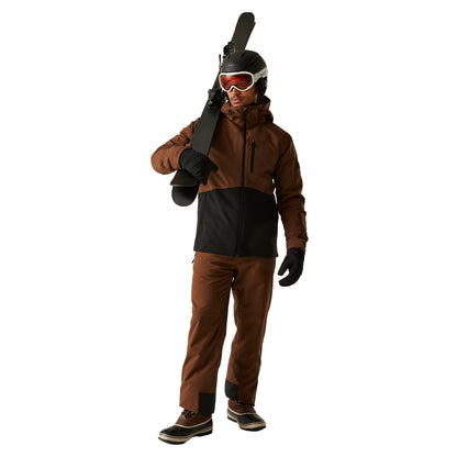 Dark Brown-Black - Pack Shot - Dare 2B Mens Edge III Ski Jacket