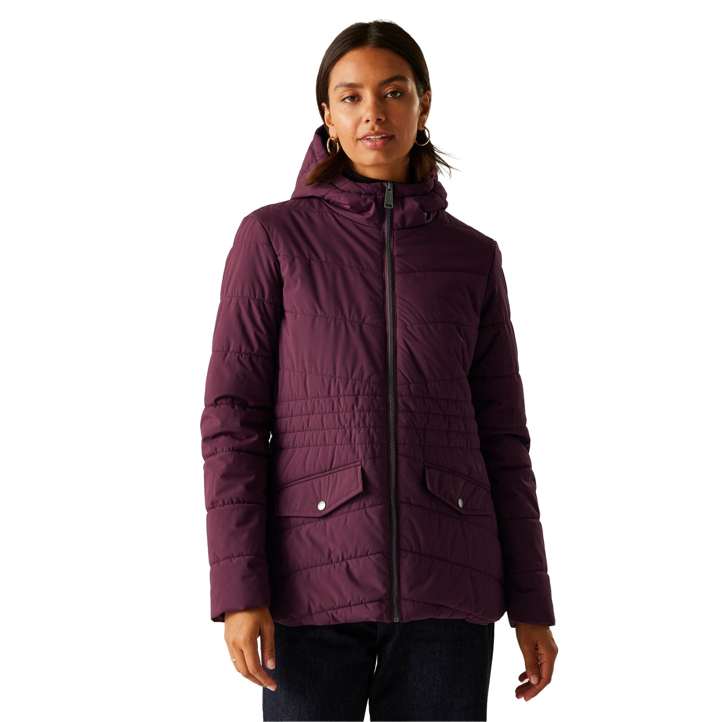 Fig-Black - Front - Regatta Womens-Ladies Agara Padded Jacket