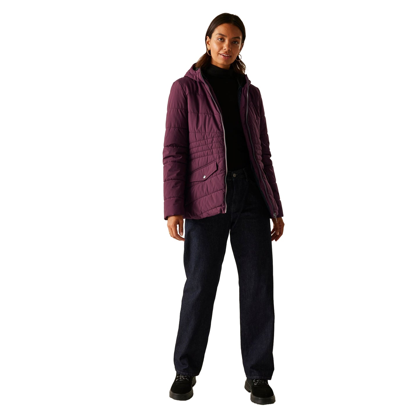 Fig-Black - Lifestyle - Regatta Womens-Ladies Agara Padded Jacket