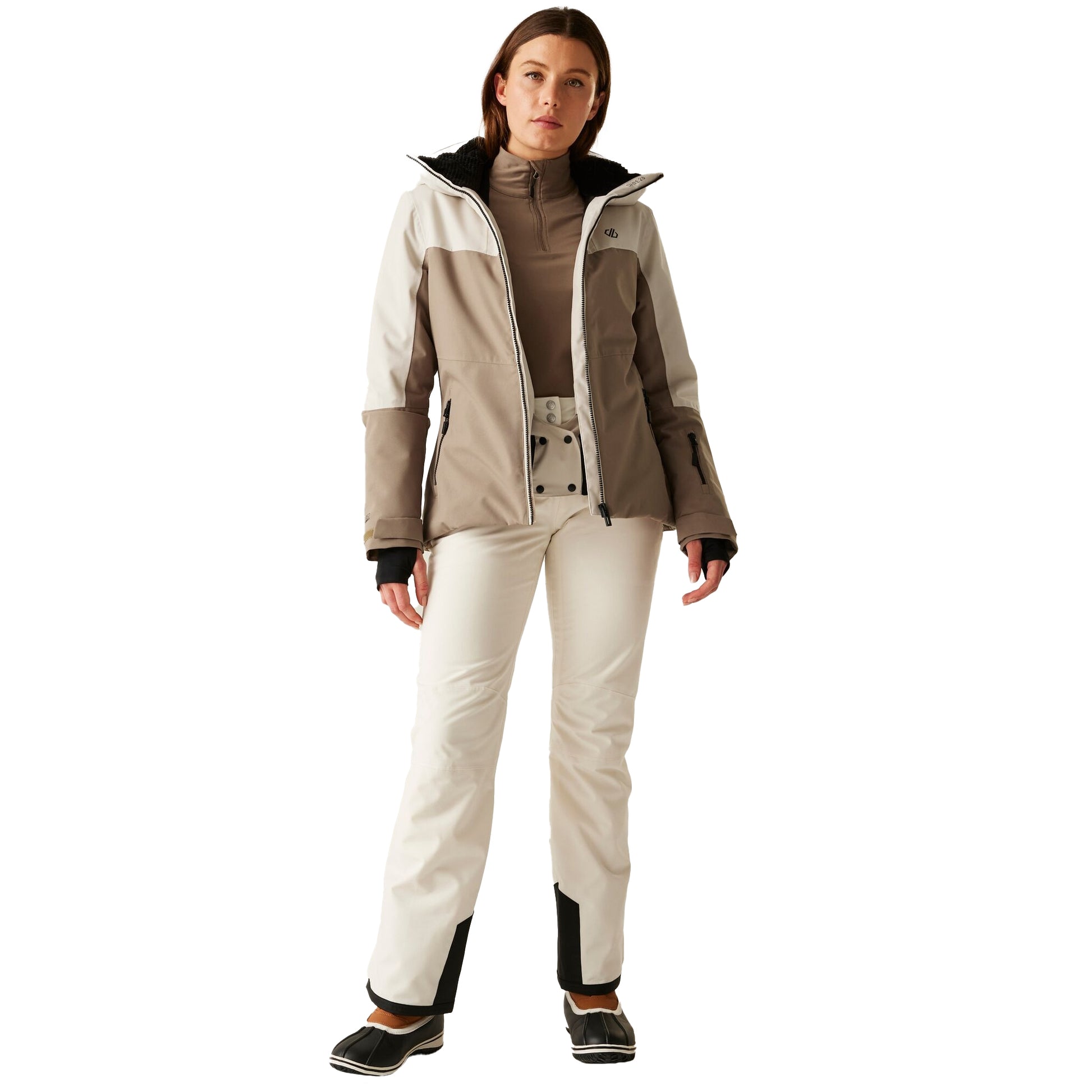 Grey Morn-Pine Bark - Lifestyle - Dare 2B Womens-Ladies Iced Waterproof Ski Jacket