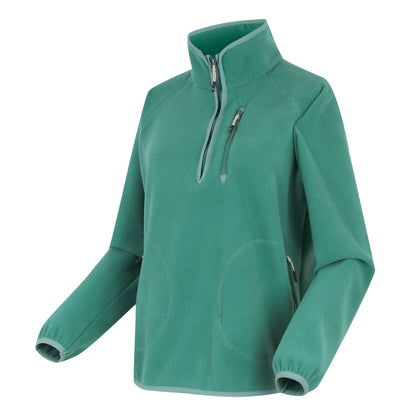 Spruce Green - Side - Regatta Womens-Ladies Frankie Quarter Zip Fleece Top