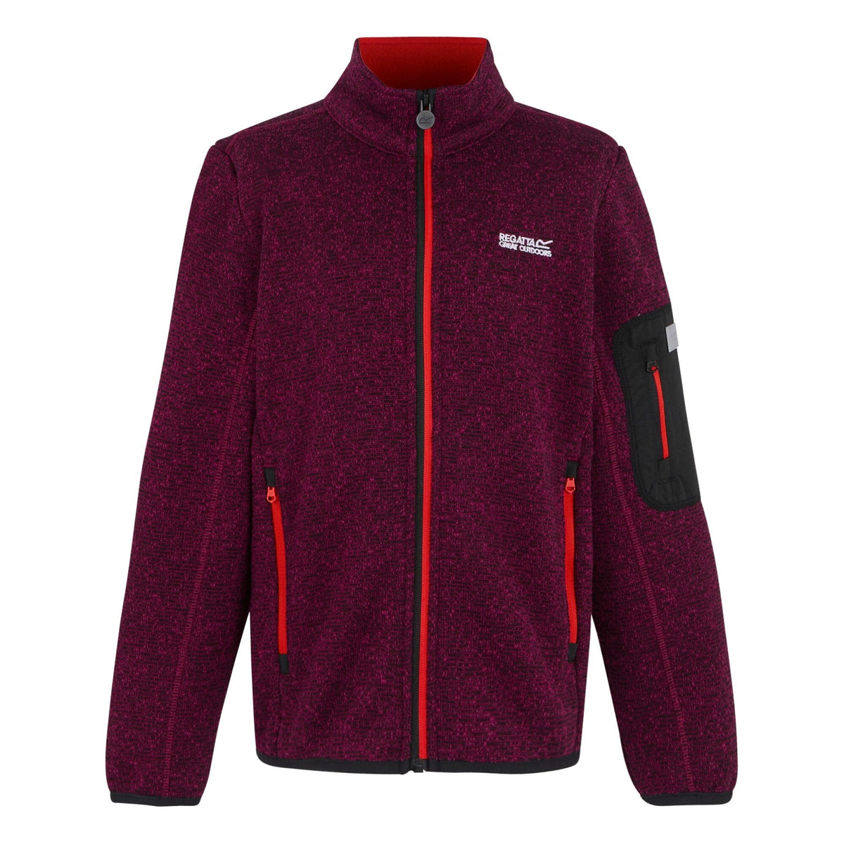 Dark Pimento-Tangerine Tango - Front - Regatta Childrens-Kids Newhill Full Zip Fleece Jacket