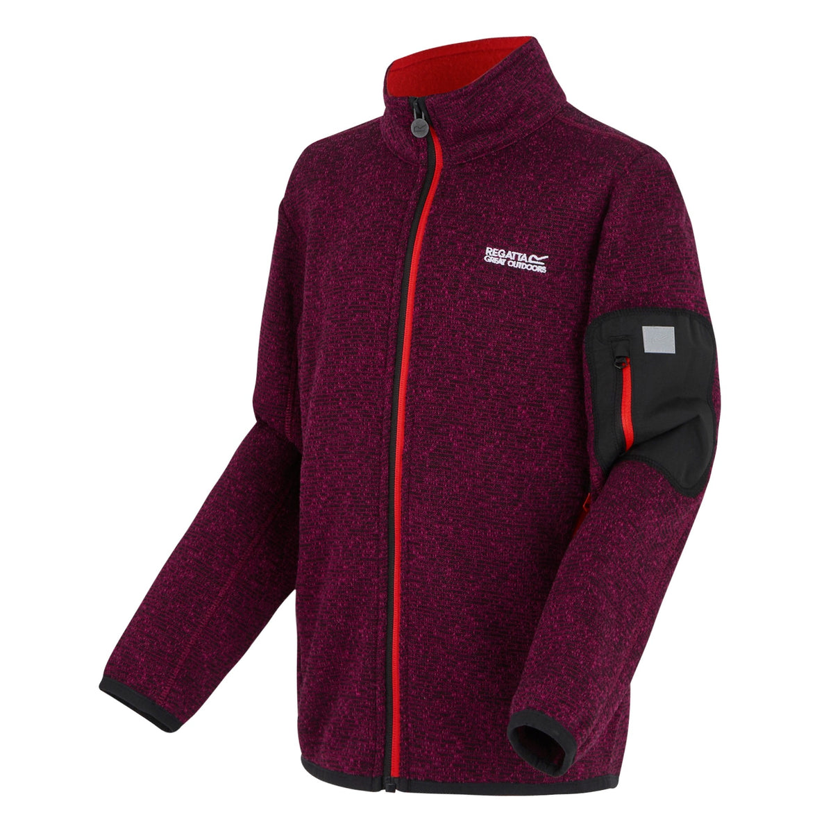 Dark Pimento-Tangerine Tango - Side - Regatta Childrens-Kids Newhill Full Zip Fleece Jacket