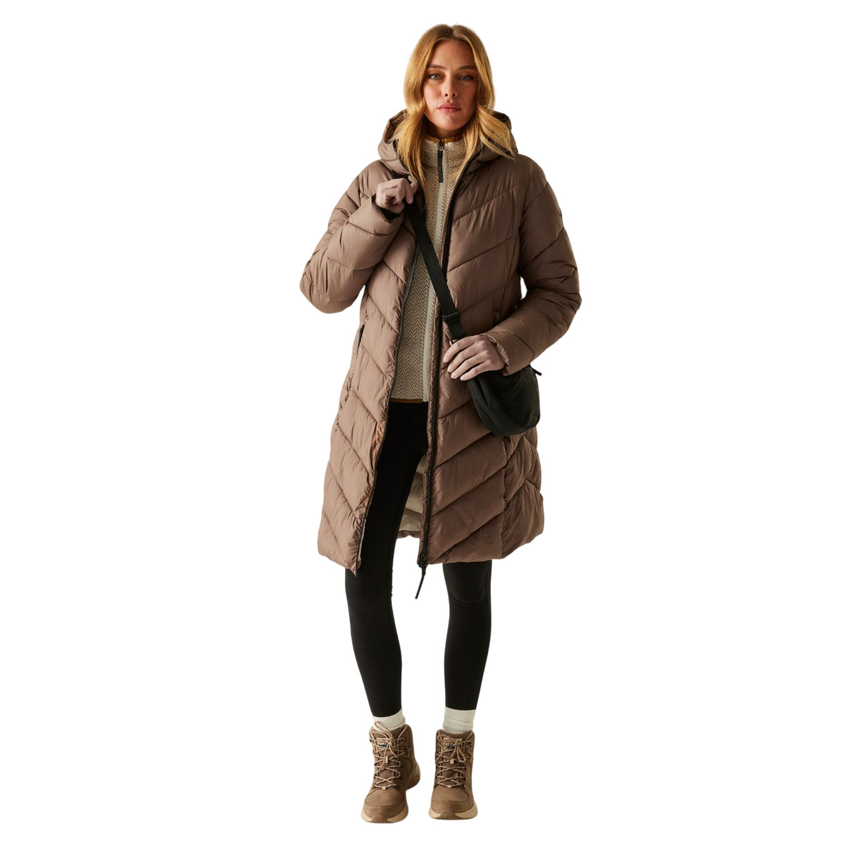 Brown - Close up - Regatta Womens-Ladies Anita Padded Jacket