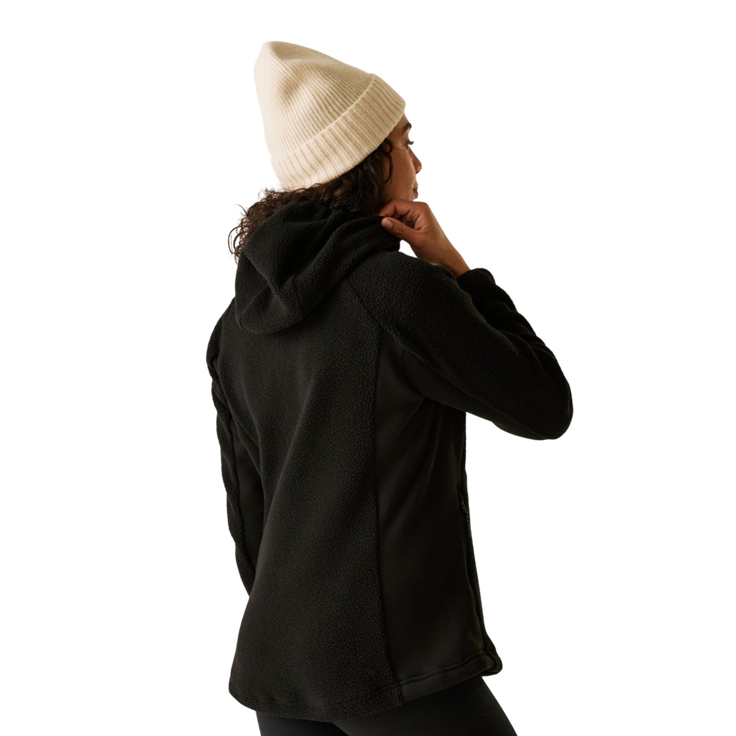 Black - Pack Shot - Regatta Womens-Ladies Elinn Hooded Fleece Jacket