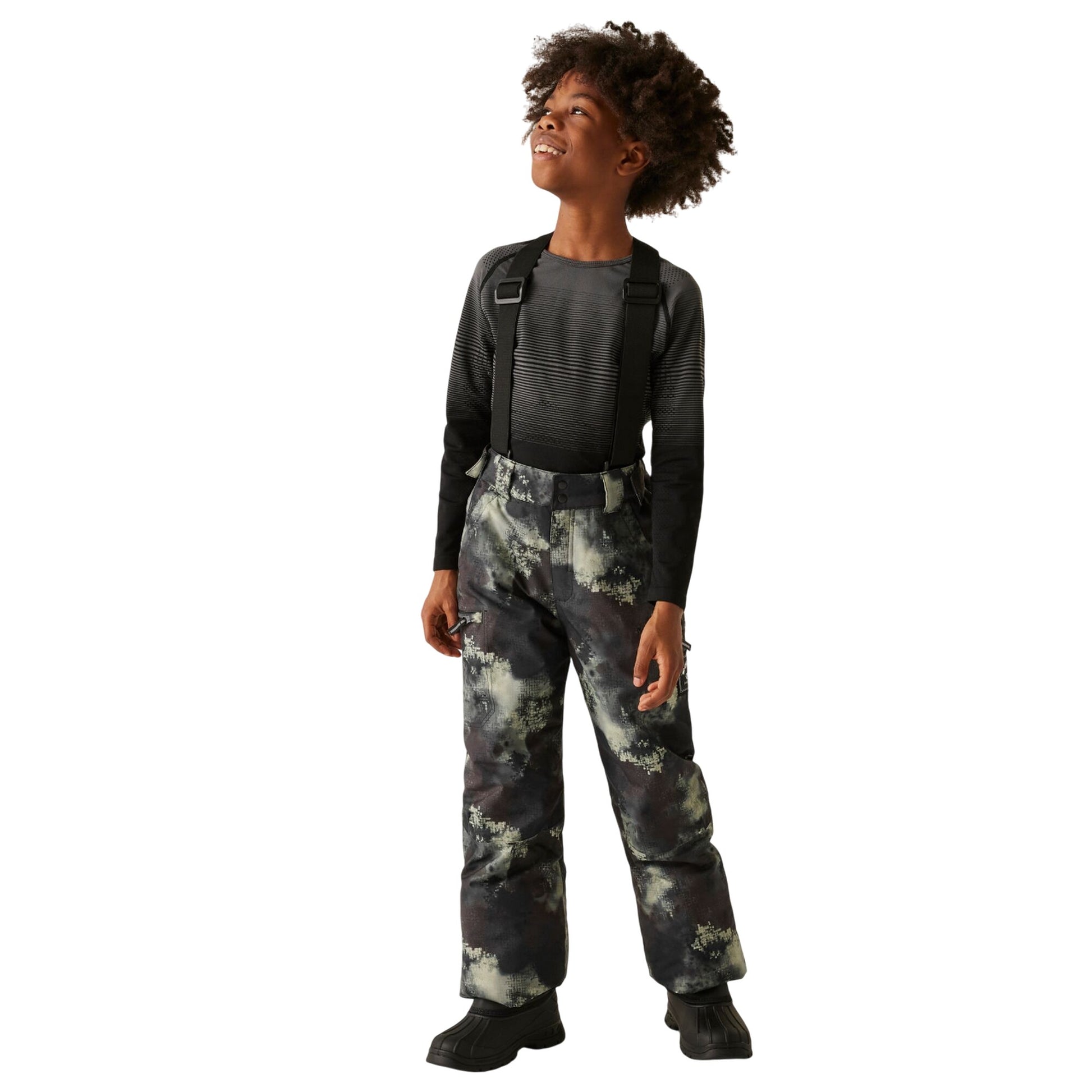Multicoloured - Lifestyle - Dare 2B Childrens-Kids Pow II Waterproof Distressed Ski Trousers