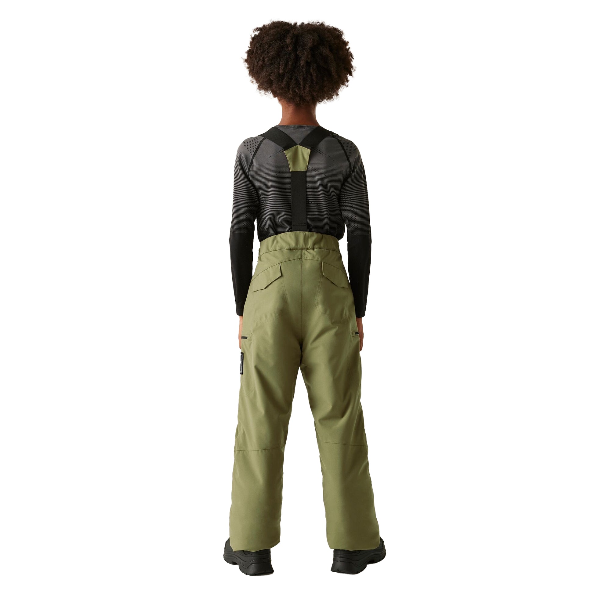 Martini Olive - Back - Dare 2B Childrens-Kids Pow II Waterproof Distressed Ski Trousers