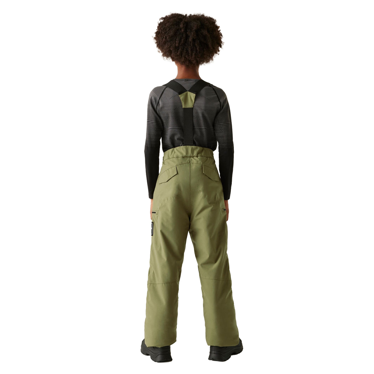 Martini Olive - Back - Dare 2B Childrens-Kids Pow II Waterproof Distressed Ski Trousers