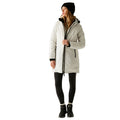 Stone White - Close up - Regatta Womens-Ladies Marron Insulated Waterproof Jacket