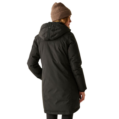 Black - Pack Shot - Regatta Womens-Ladies Marron Insulated Waterproof Jacket