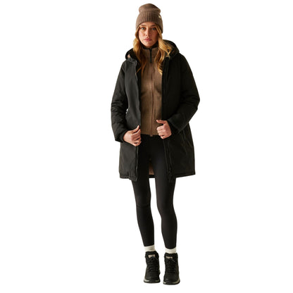 Black - Close up - Regatta Womens-Ladies Marron Insulated Waterproof Jacket