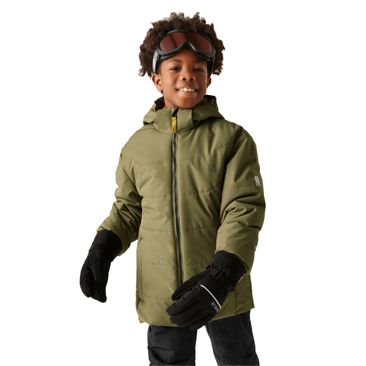 Martini Olive - Pack Shot - Dare 2B Childrens-Kids Explore Ski Jacket