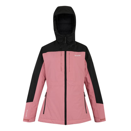Dusty Rose-Black - Front - Regatta Womens-Ladies Maldeine Insulated Jacket