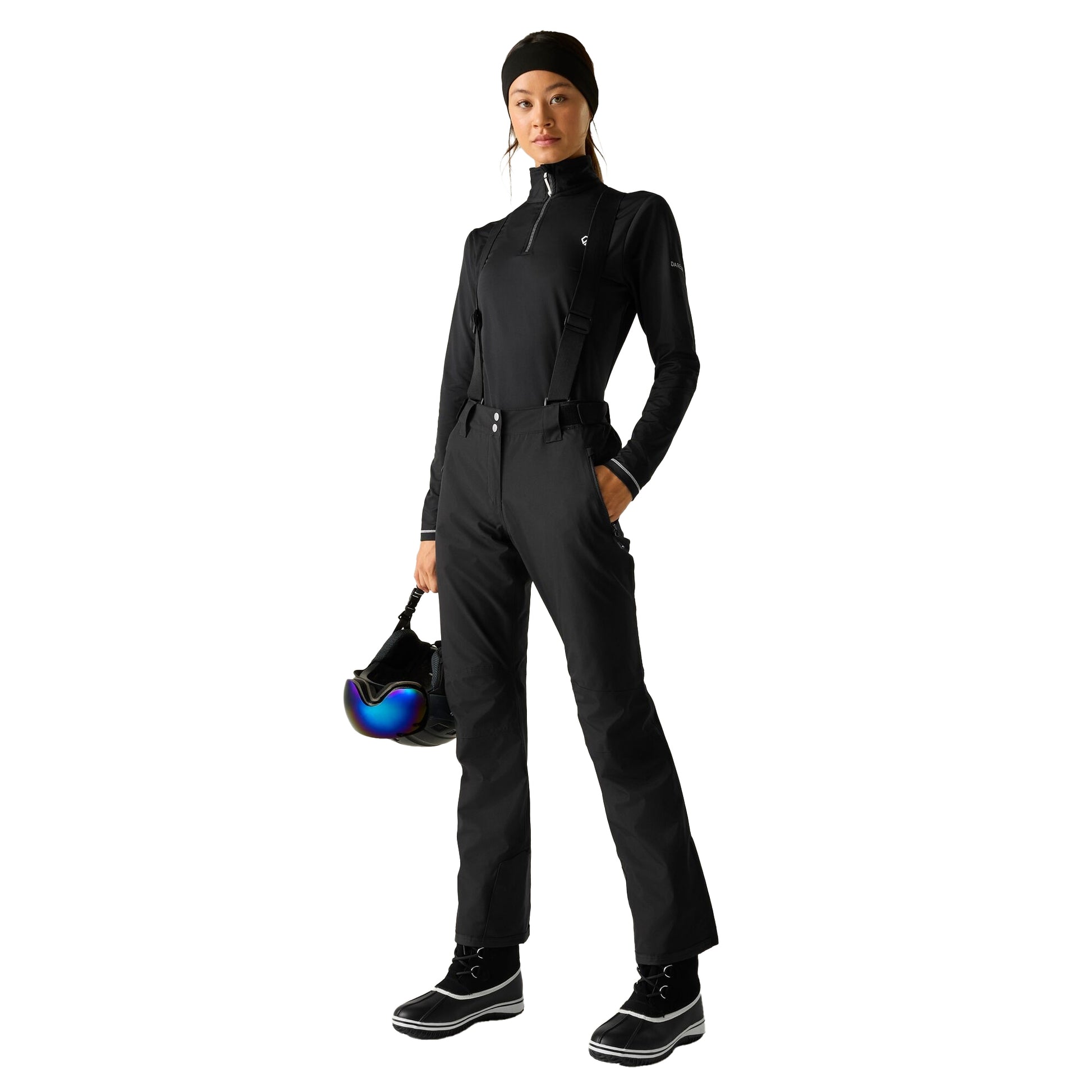 Black - Pack Shot - Dare 2B Womens-Ladies Diminish Waterproof Insulated Ski Trousers
