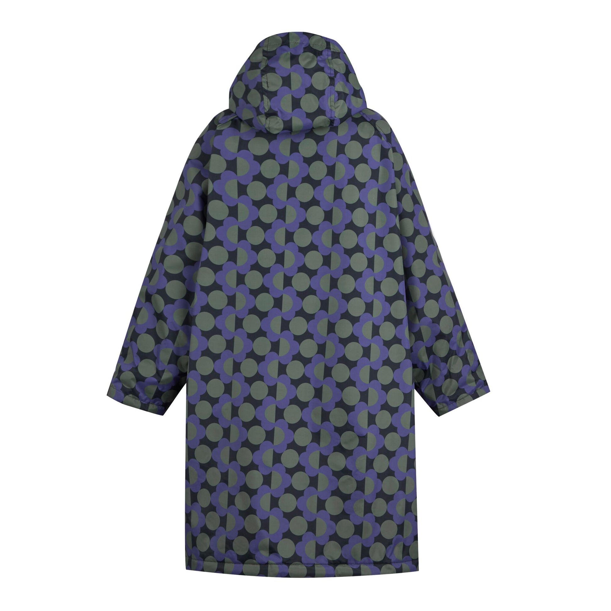 Blue-Dark Olive - Back - Regatta Childrens-Kids Orla Kiely Spotted Changing Robe