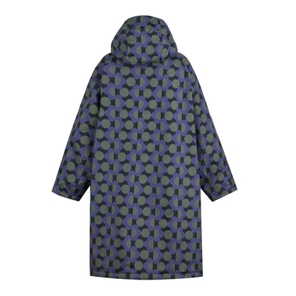 Blue-Dark Olive - Back - Regatta Childrens-Kids Orla Kiely Spotted Changing Robe