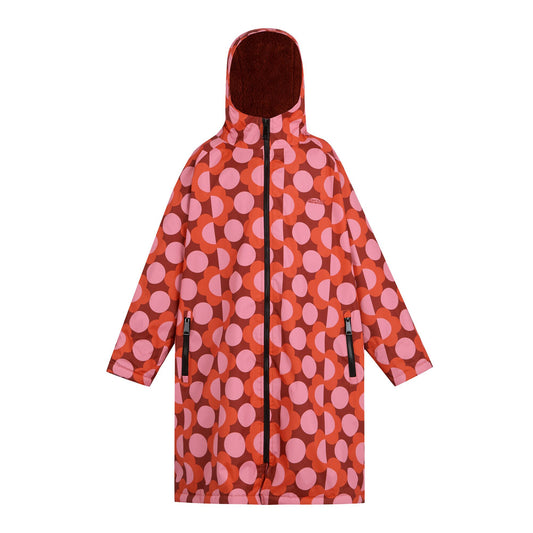 Red-Burnt Henna - Front - Regatta Childrens-Kids Orla Kiely Spotted Changing Robe
