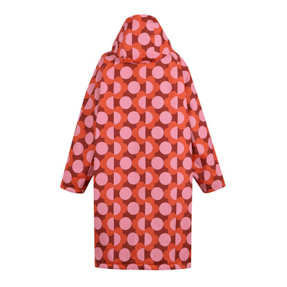 Red-Burnt Henna - Back - Regatta Childrens-Kids Orla Kiely Spotted Changing Robe