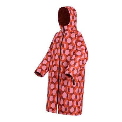 Red-Burnt Henna - Side - Regatta Childrens-Kids Orla Kiely Spotted Changing Robe