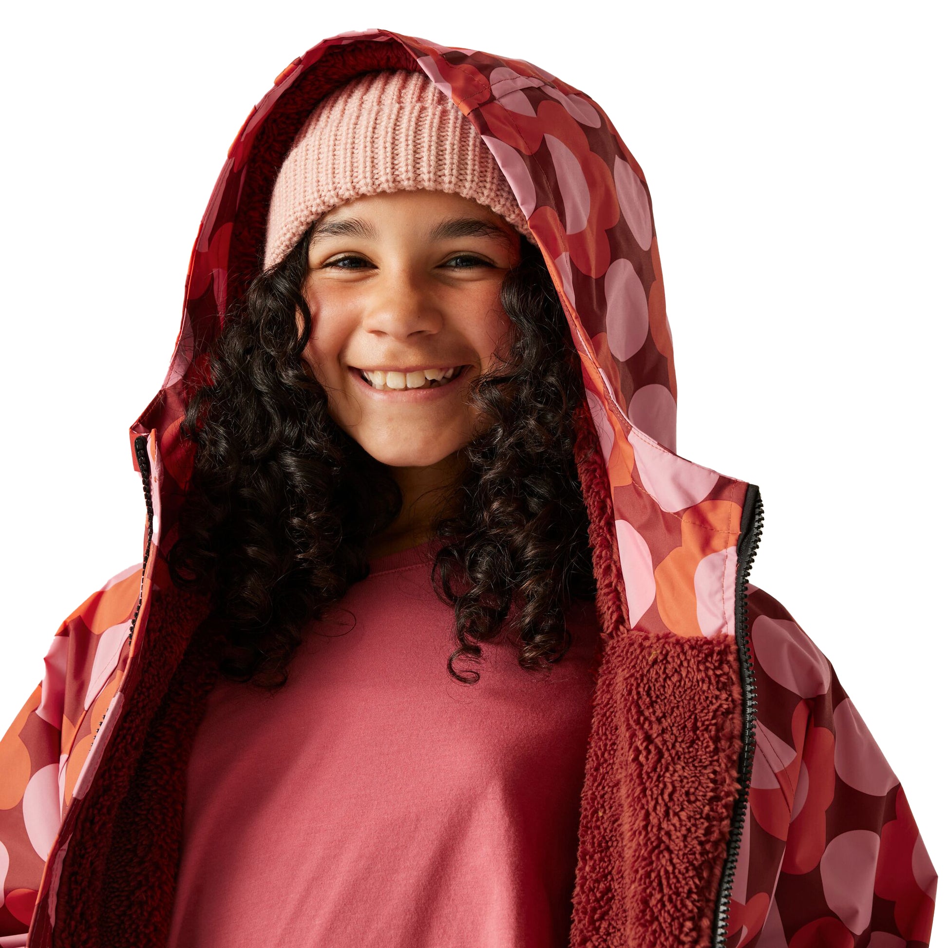 Red-Burnt Henna - Lifestyle - Regatta Childrens-Kids Orla Kiely Spotted Changing Robe