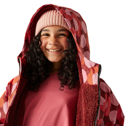 Red-Burnt Henna - Lifestyle - Regatta Childrens-Kids Orla Kiely Spotted Changing Robe
