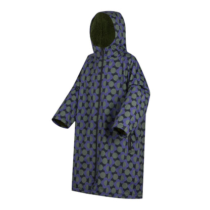 Blue-Dark Olive - Side - Regatta Childrens-Kids Orla Kiely Spotted Changing Robe