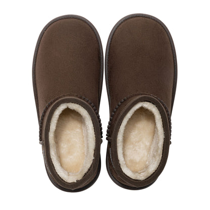Chocolate - Close up - Regatta Childrens-Kids Risley Waterproof Winter Boots