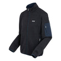 Navy - Side - Regatta Mens Newhill Marl Full Zip Fleece Jacket