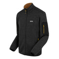 Black-Gold - Side - Regatta Mens Newhill Marl Full Zip Fleece Jacket