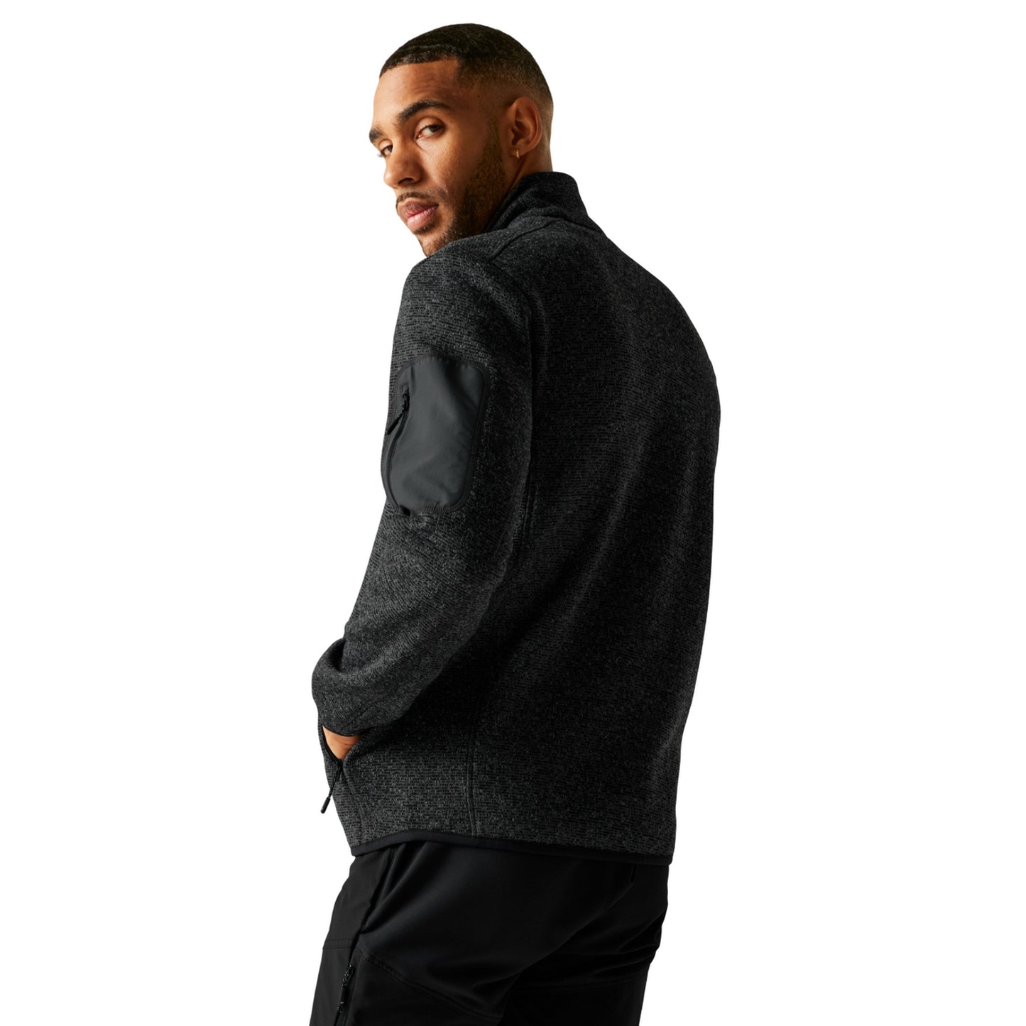 Ash - Pack Shot - Regatta Mens Newhill Marl Full Zip Fleece Jacket