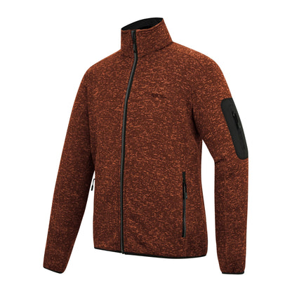 Brick - Side - Regatta Mens Newhill Marl Full Zip Fleece Jacket
