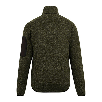 Dark Khaki - Back - Regatta Mens Newhill Marl Full Zip Fleece Jacket