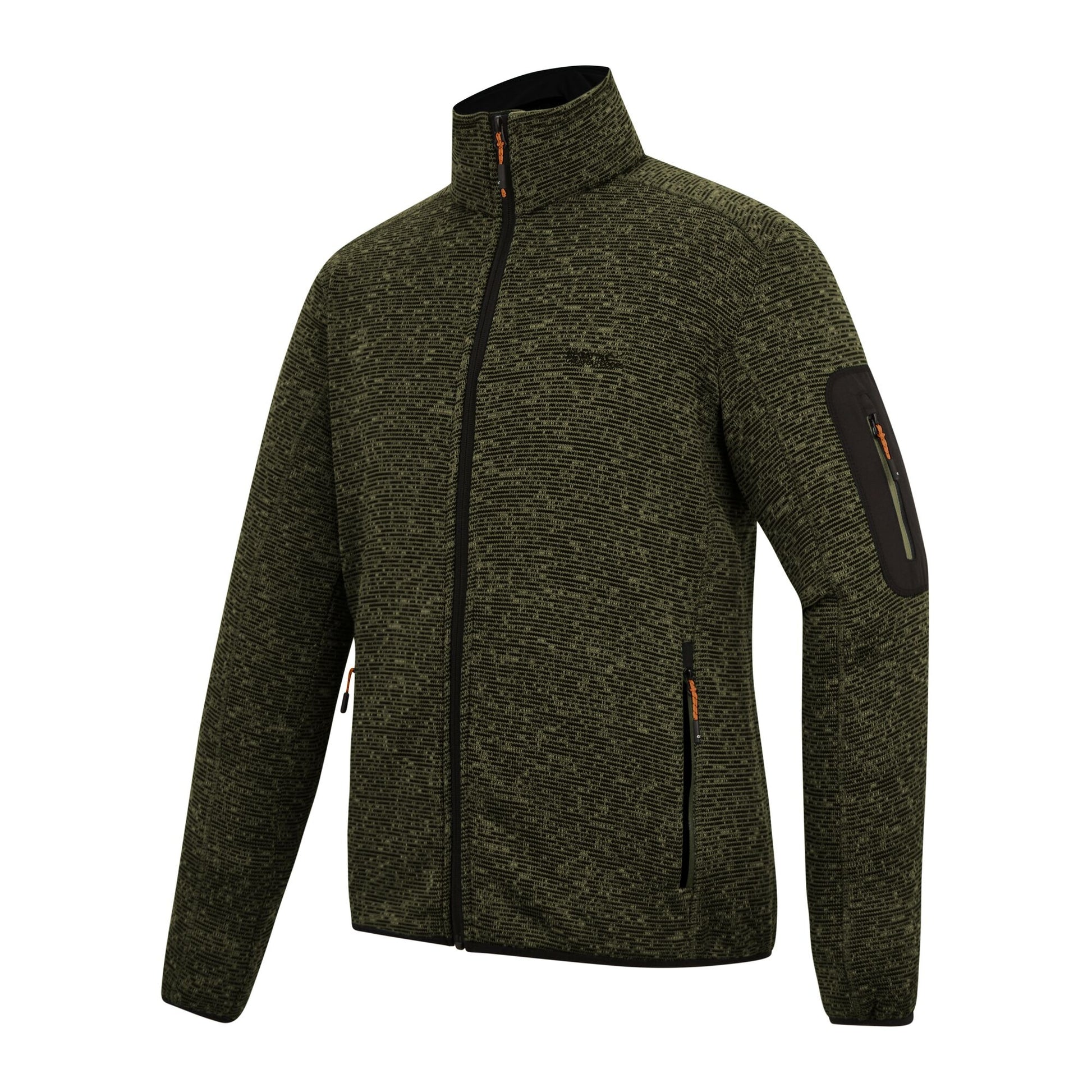 Dark Khaki - Side - Regatta Mens Newhill Marl Full Zip Fleece Jacket