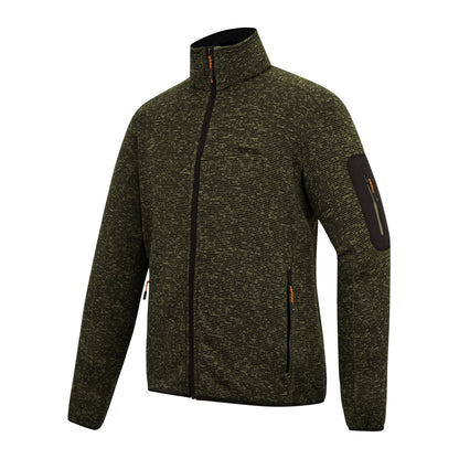 Dark Khaki - Side - Regatta Mens Newhill Marl Full Zip Fleece Jacket