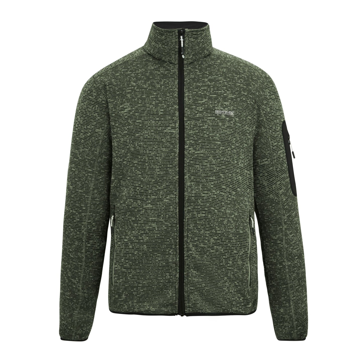 Light Sage - Front - Regatta Mens Newhill Marl Full Zip Fleece Jacket