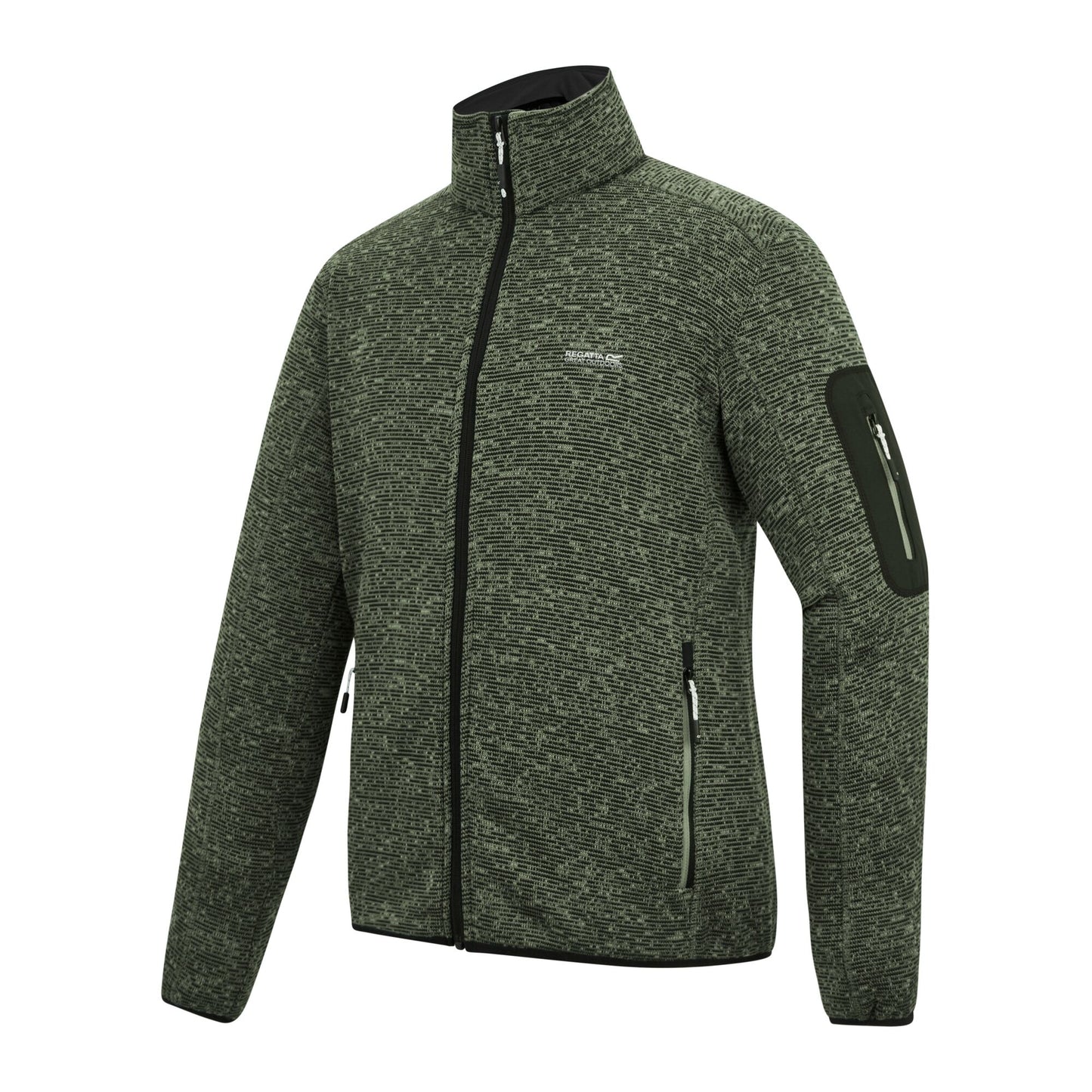 Light Sage - Side - Regatta Mens Newhill Marl Full Zip Fleece Jacket