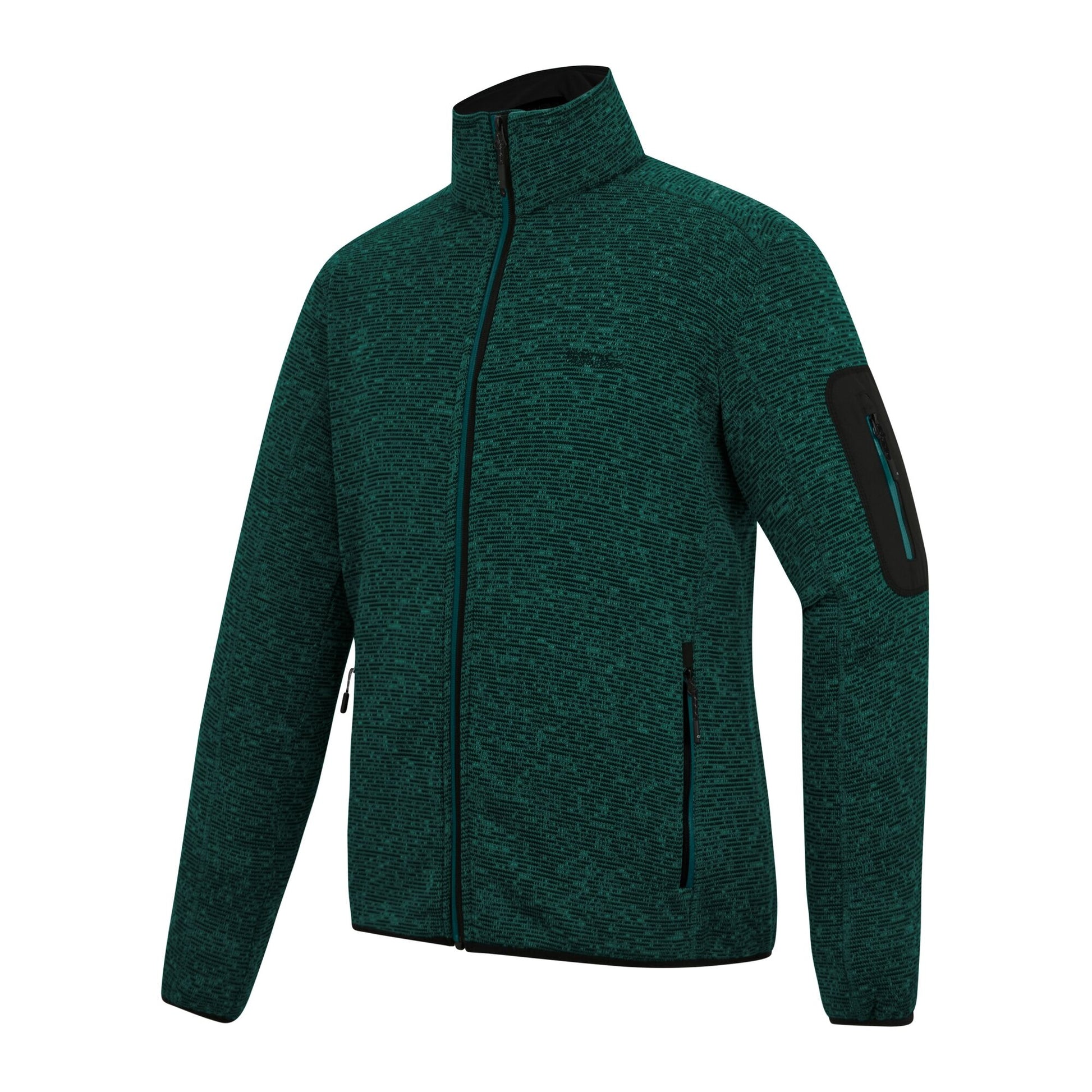 Mediterranean Green - Side - Regatta Mens Newhill Marl Full Zip Fleece Jacket