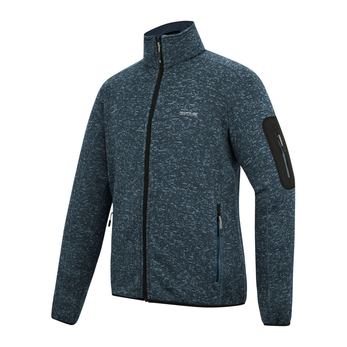 China Blue - Side - Regatta Mens Newhill Marl Full Zip Fleece Jacket