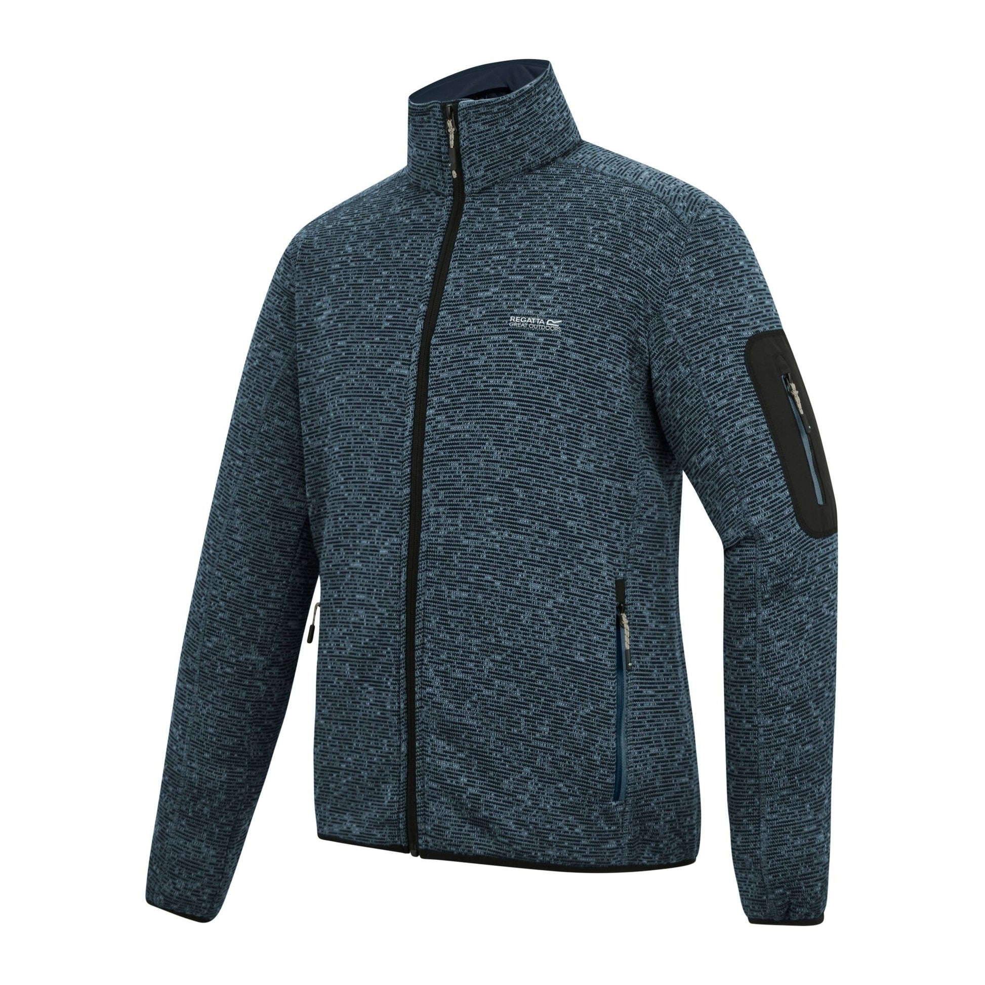 China Blue - Side - Regatta Mens Newhill Marl Full Zip Fleece Jacket