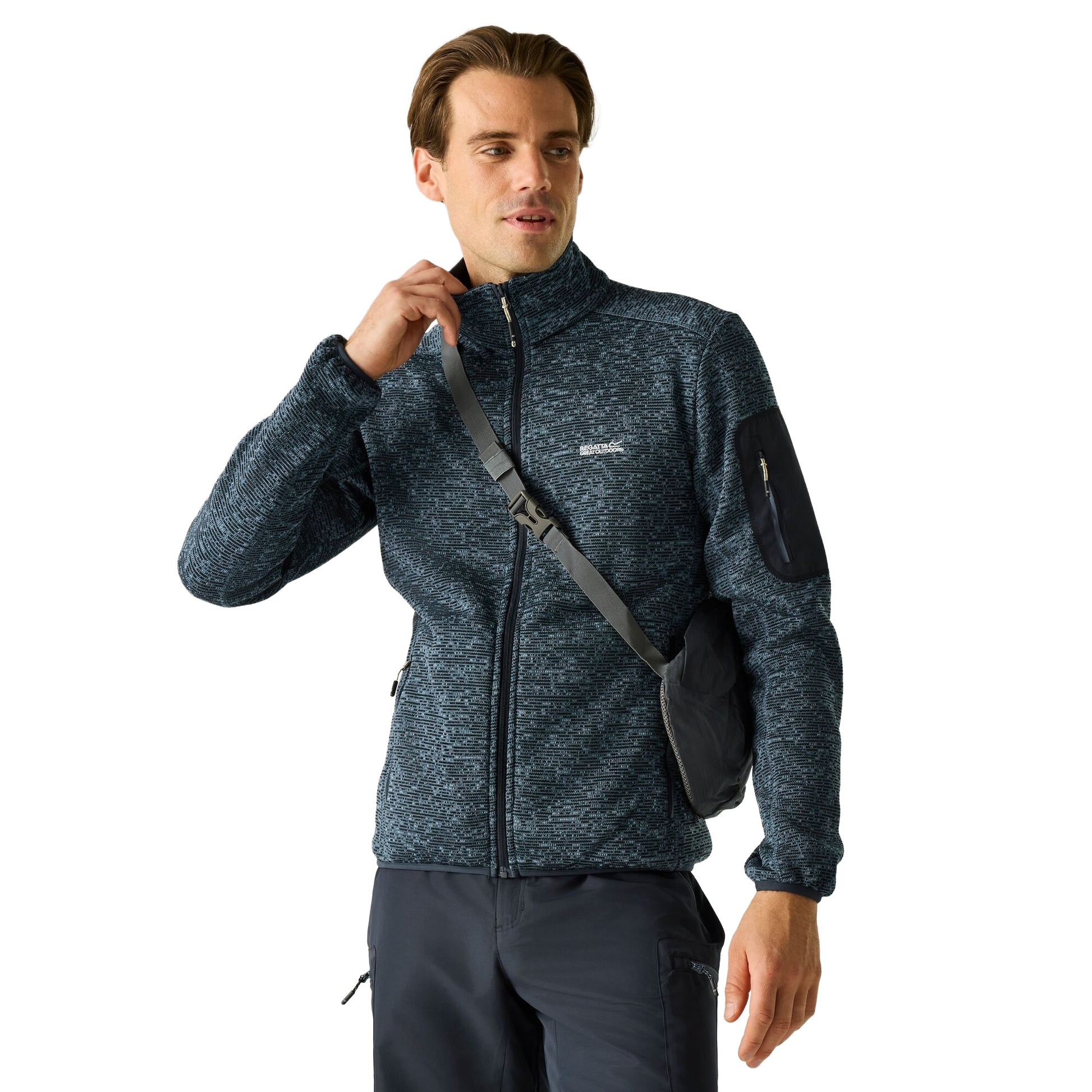 China Blue - Lifestyle - Regatta Mens Newhill Marl Full Zip Fleece Jacket
