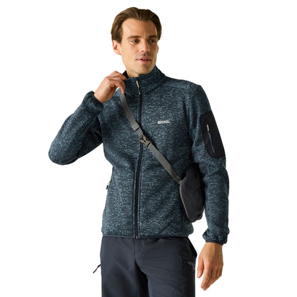 China Blue - Lifestyle - Regatta Mens Newhill Marl Full Zip Fleece Jacket