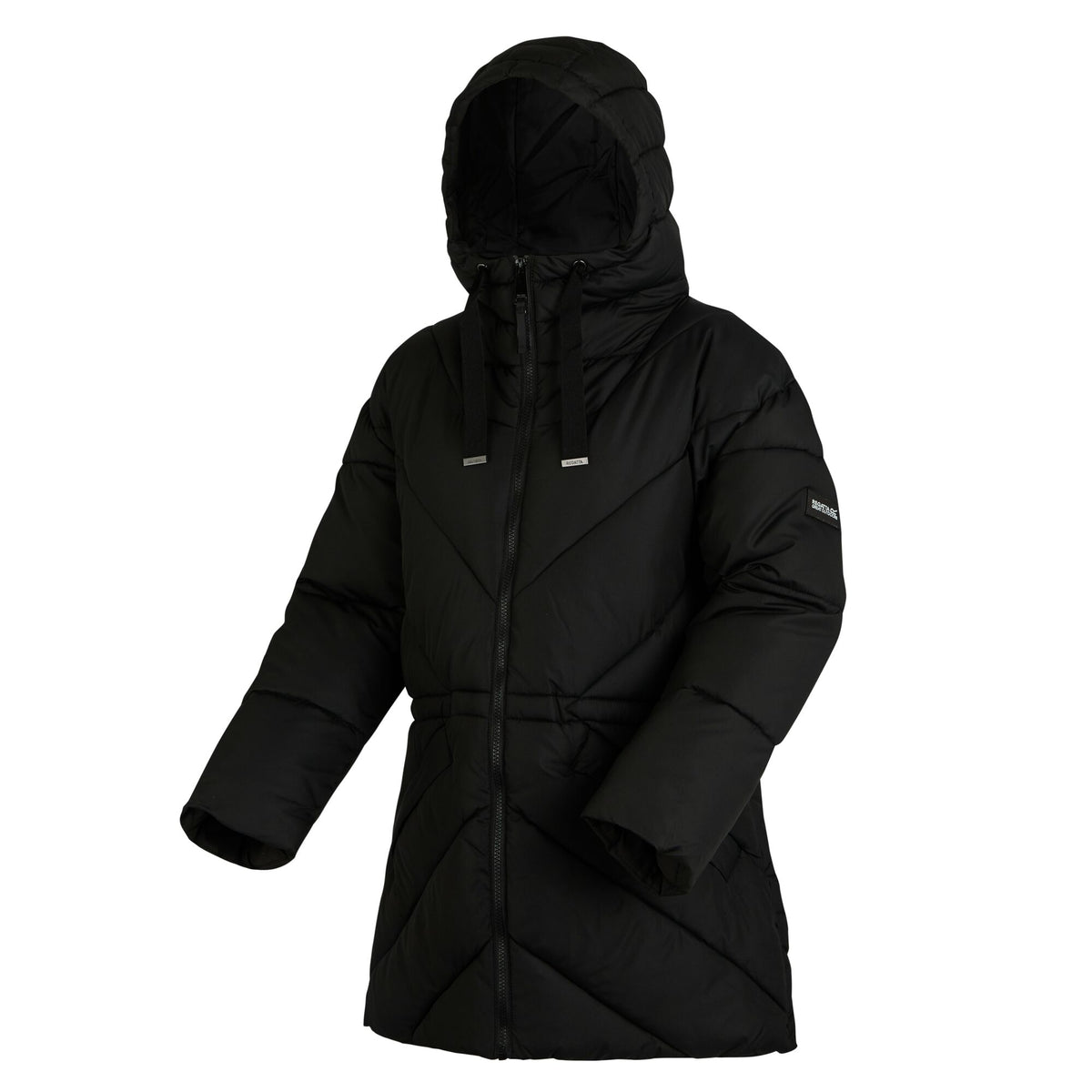 Black - Side - Regatta Womens-Ladies Rusey Quilted Padded Jacket