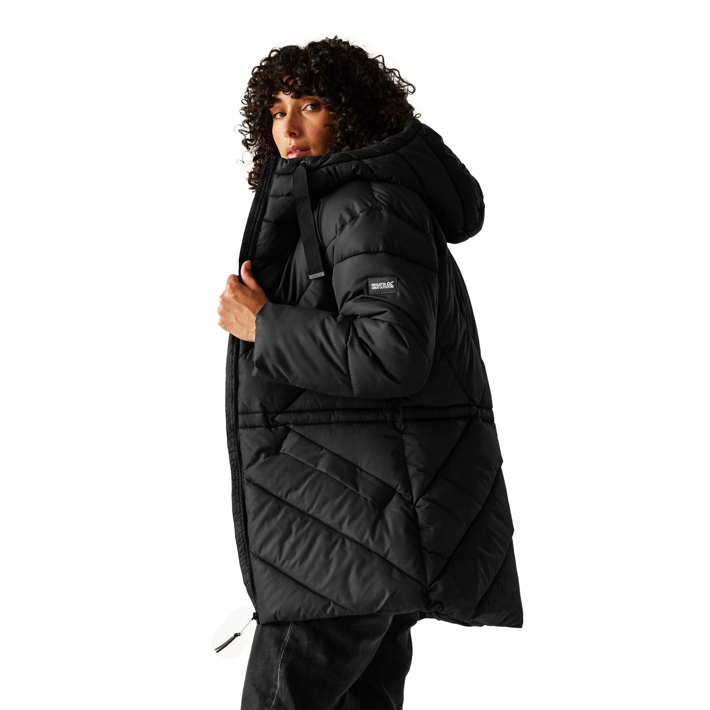 Black - Pack Shot - Regatta Womens-Ladies Rusey Quilted Padded Jacket