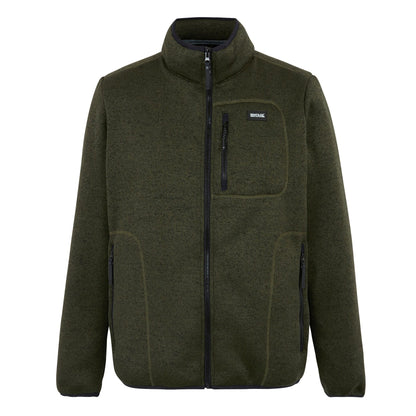 Dark Khaki - Front - Regatta Mens Barlee Marl Full Zip Fleece Jacket