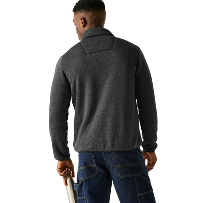 Black - Pack Shot - Regatta Mens Barlee Marl Full Zip Fleece Jacket