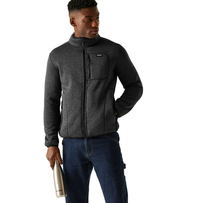 Black - Lifestyle - Regatta Mens Barlee Marl Full Zip Fleece Jacket