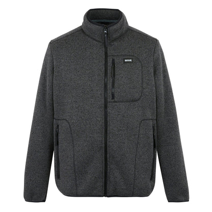 Black - Front - Regatta Mens Barlee Marl Full Zip Fleece Jacket
