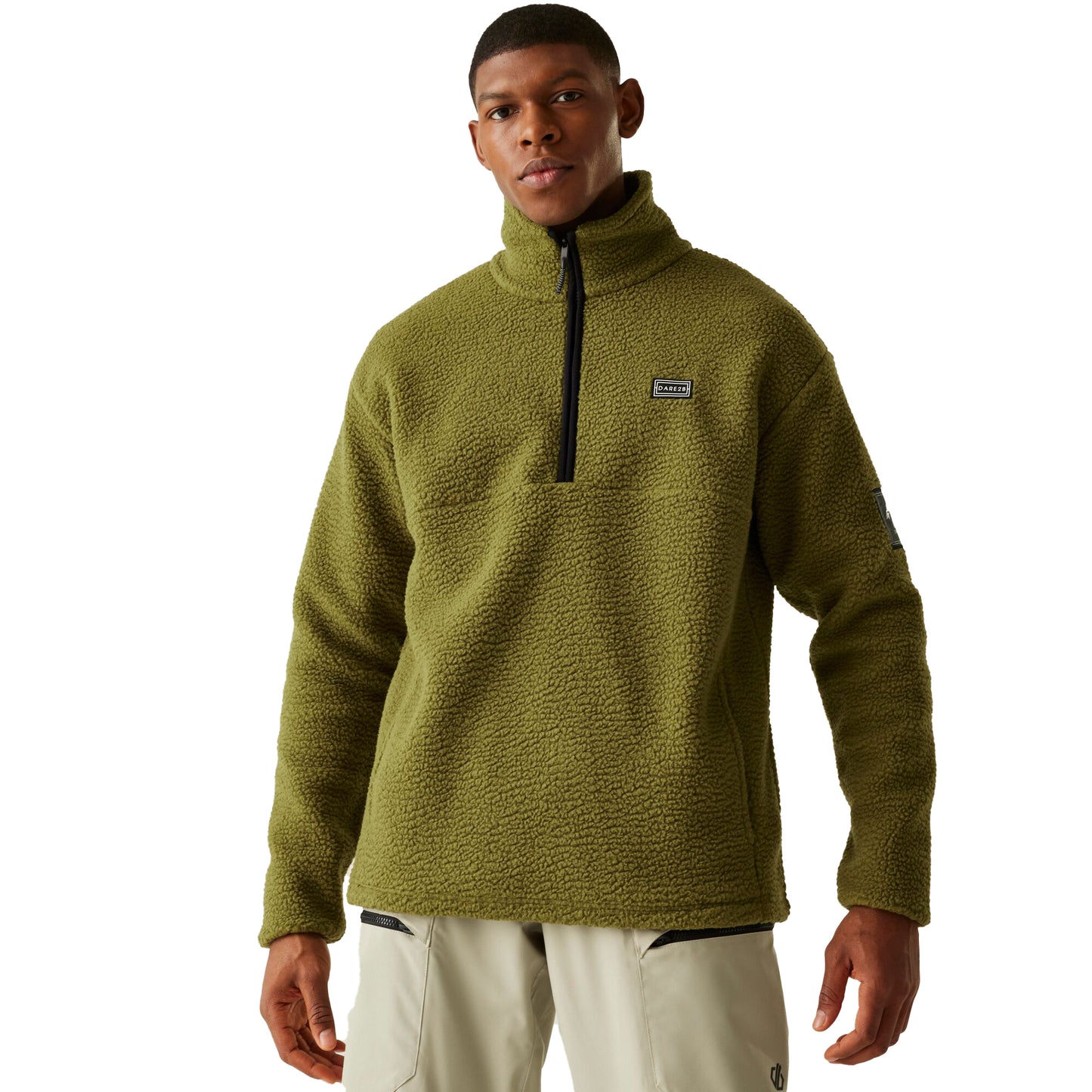 Martini Olive - Lifestyle - Dare 2B Mens Twin Tip Half Zip Fleece Jacket