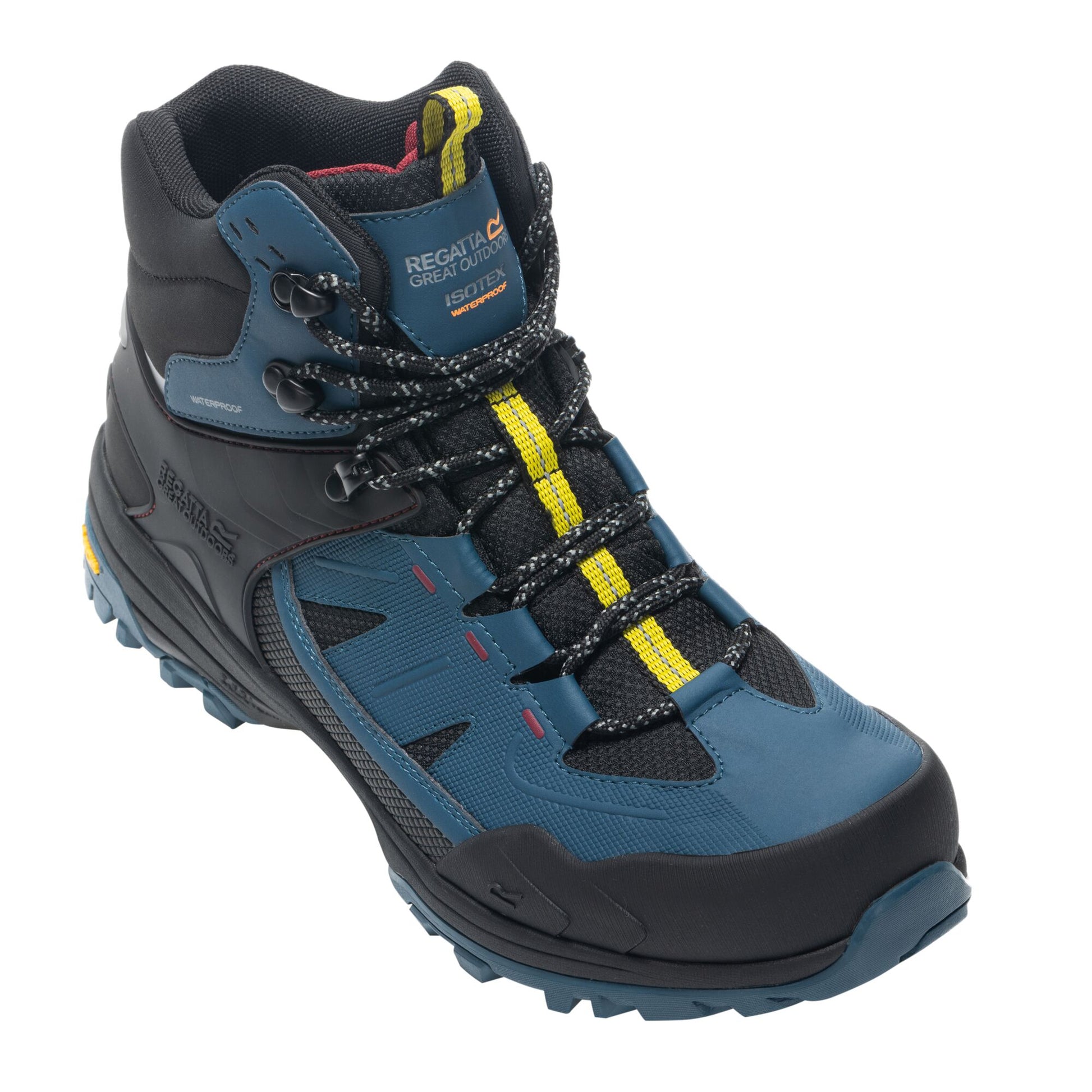 Moroccan Blue-Lime-Red - Front - Regatta Mens Regen Walking Shoes